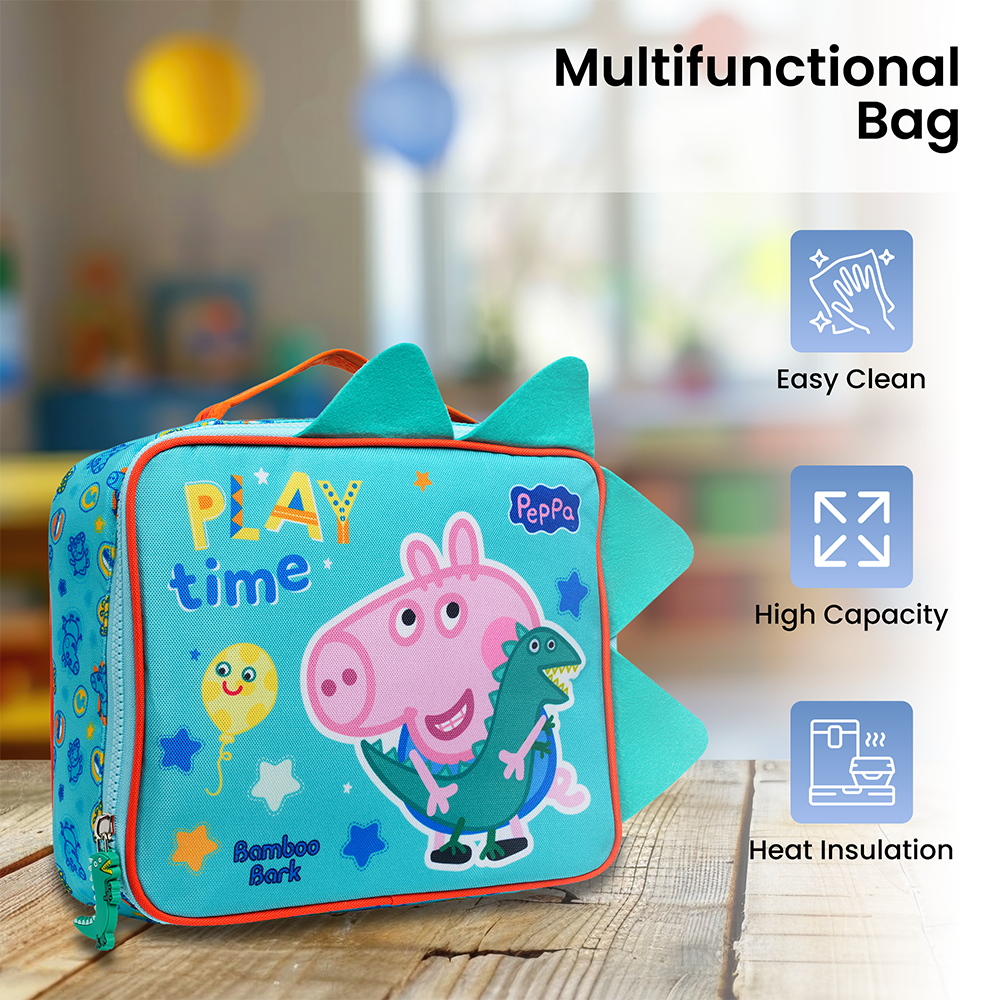 Bamboo Bark Peppa Pig George Pig Lunch bag For Kids, Toddlers, Nursery and School 