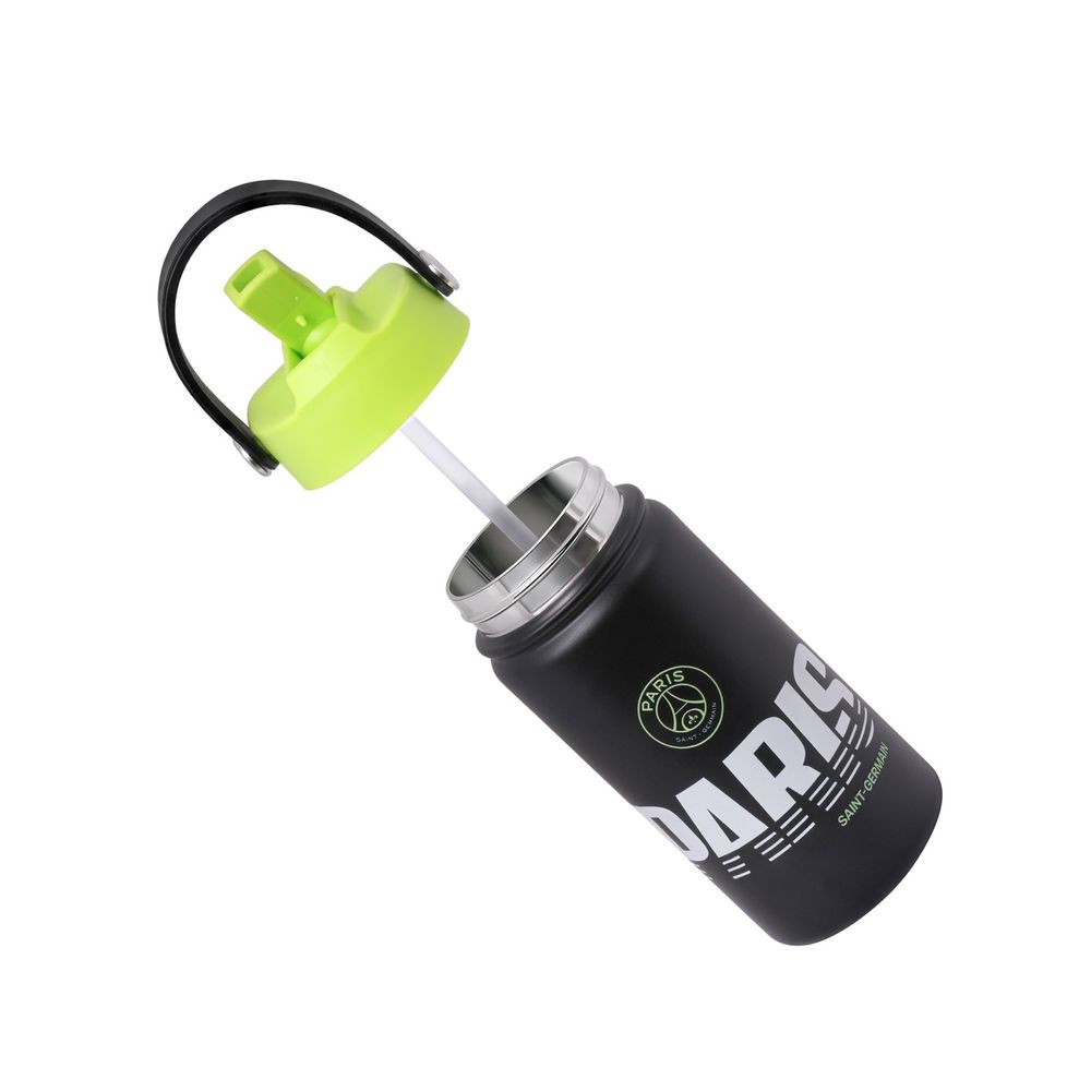 Bamboo Bark - PSG, Paris Saint-Germain Stainless Steel Boys Water Bottle Football - Black - 400 ml