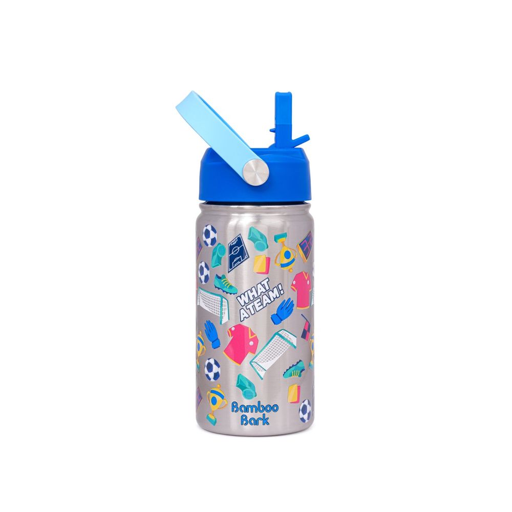 Bamboo Bark - Stainless Steel Water Bottle - Soccer - 400 ml