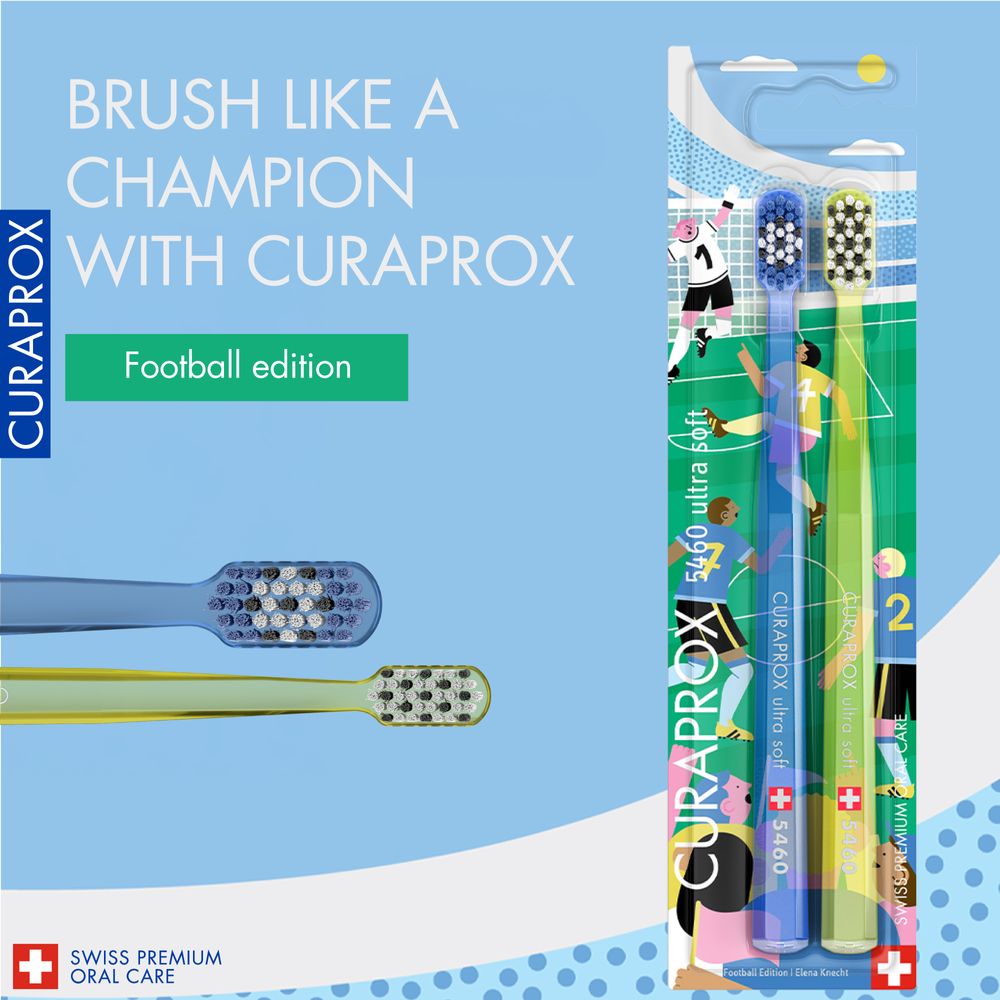 Curaprox - Ultra Soft 5460 Football Edition Toothbrush Set - Multicolor - 2 Pcs