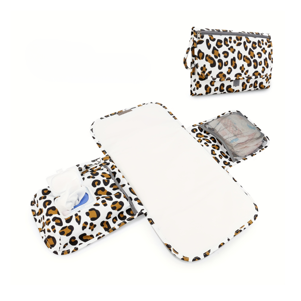 Sybil's - Leopard Print Travel Nappy Changing Pad - Multicolor