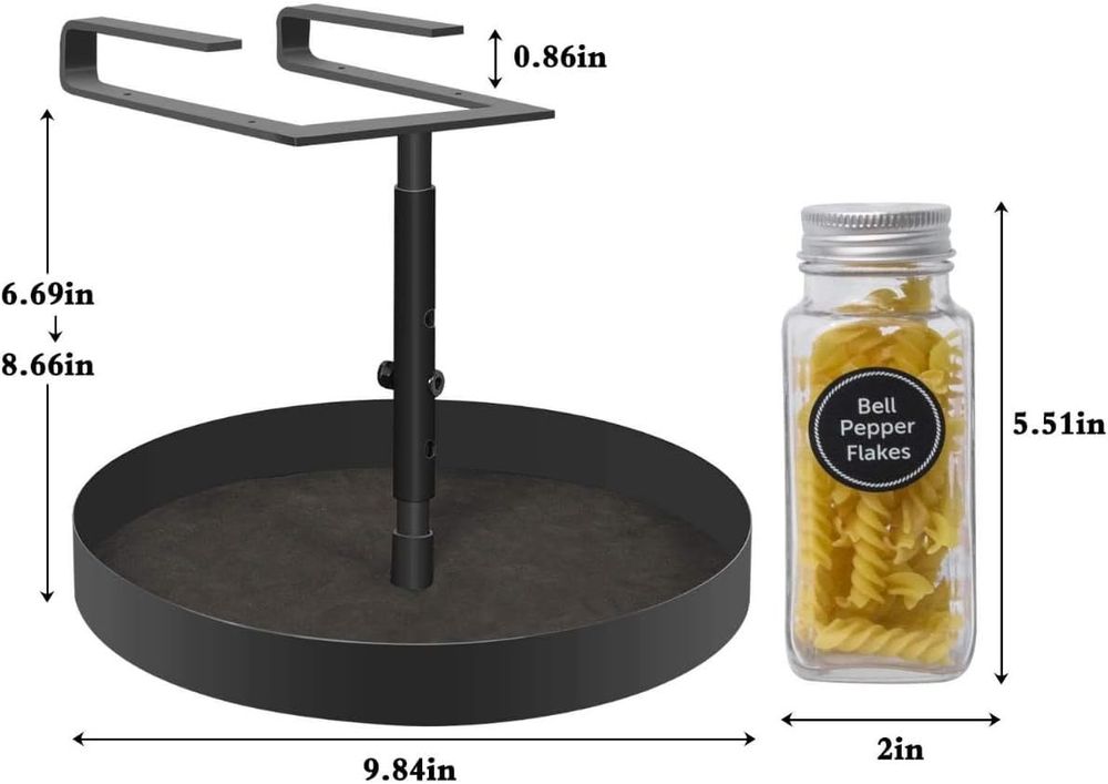 Echo Audio - Hanging Rotating Lazy Susan Organizer Turntable - Black