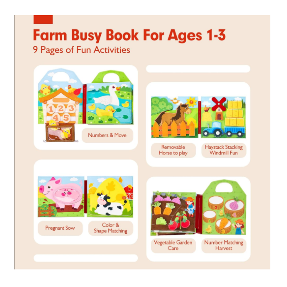 Sybil's Montessori Book Toy - Farm