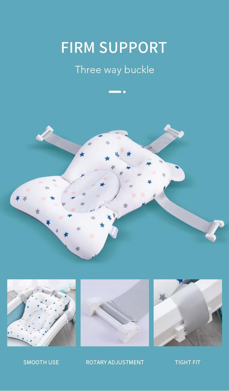 Sybil's - 2-In-1 Baby Bath Bath Pad With Baby Bath Caps - 4 Pcs