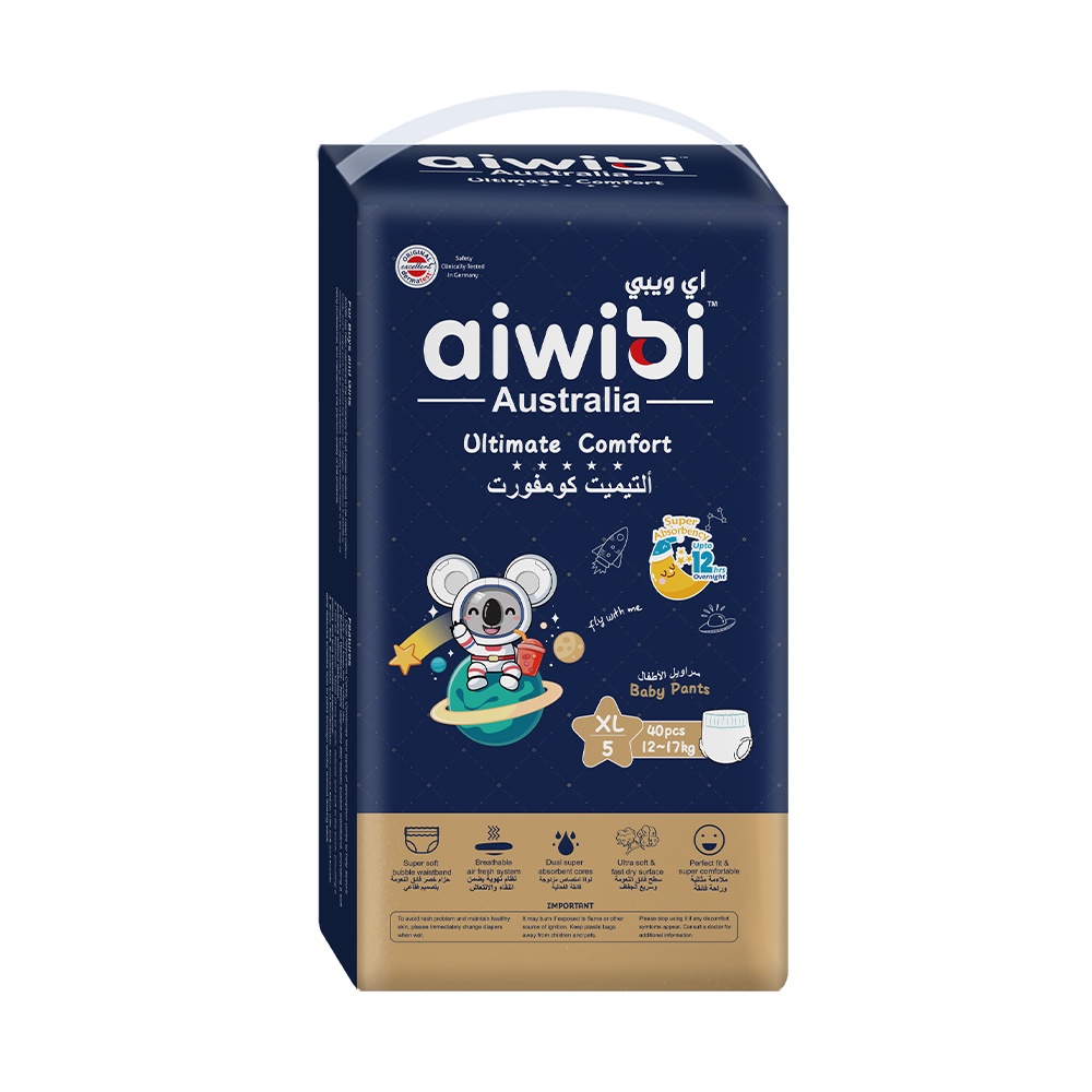 Aiwibi - Night Plus Baby Pants Ultra-Slim & Super Soft - 12-17kg - 40pcs - XL