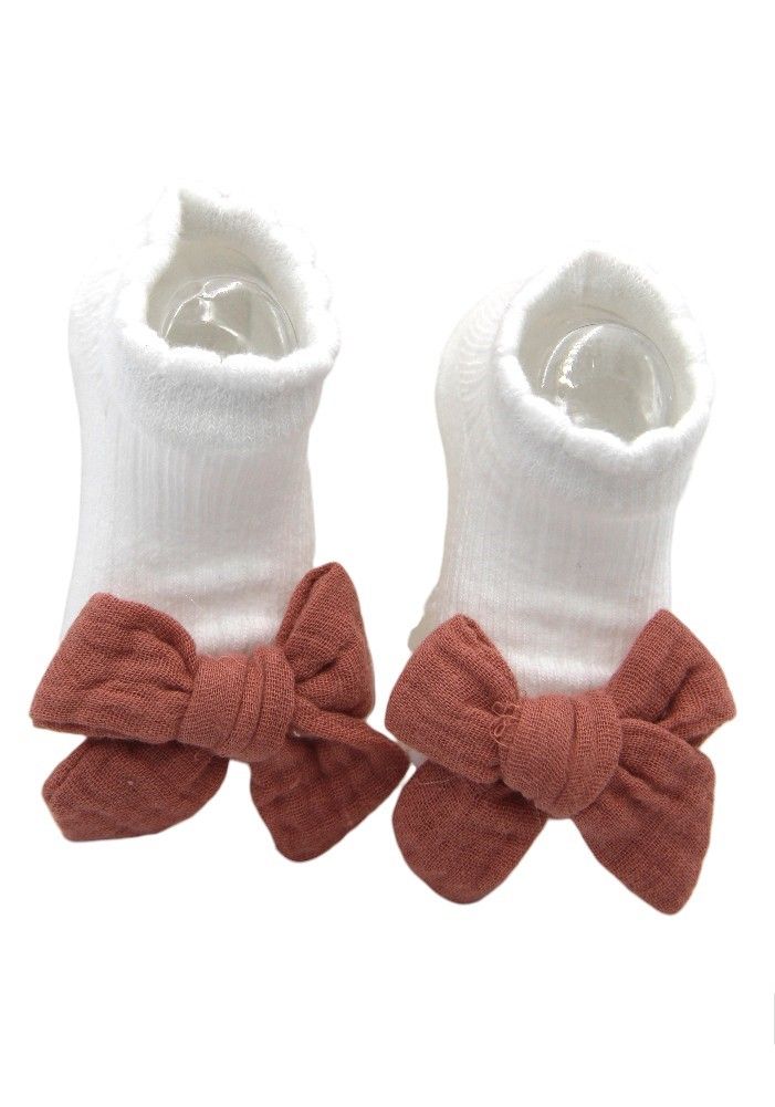 Bambimici Anika Socks & Ribbon Bow Headband Set Rust - Orange
