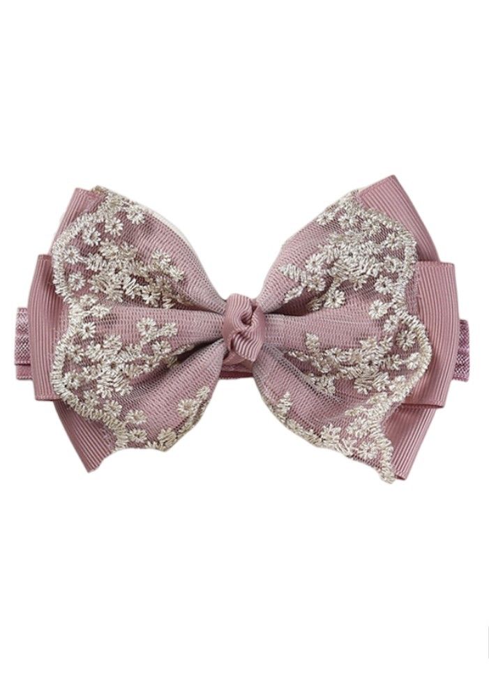 Bambimici Aaliyah Socks & Cute Ribbon Big Bow Headband Set Old - Rose