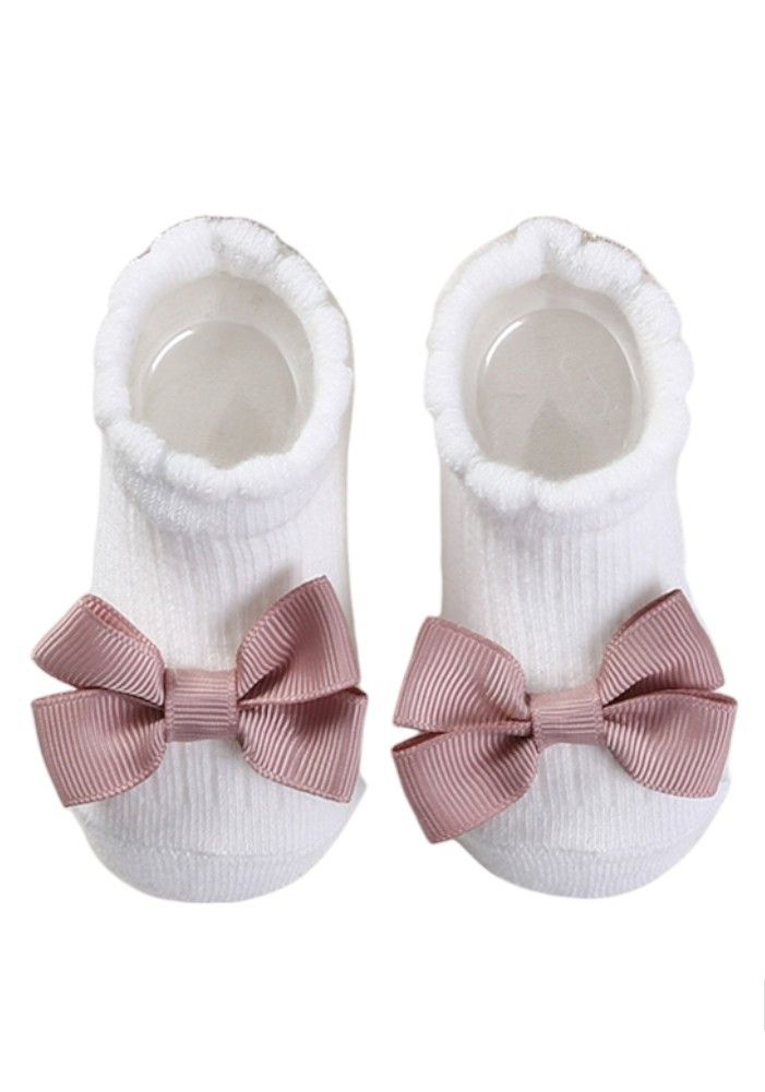 Bambimici Aaliyah Socks & Cute Ribbon Big Bow Headband Set Old - Rose