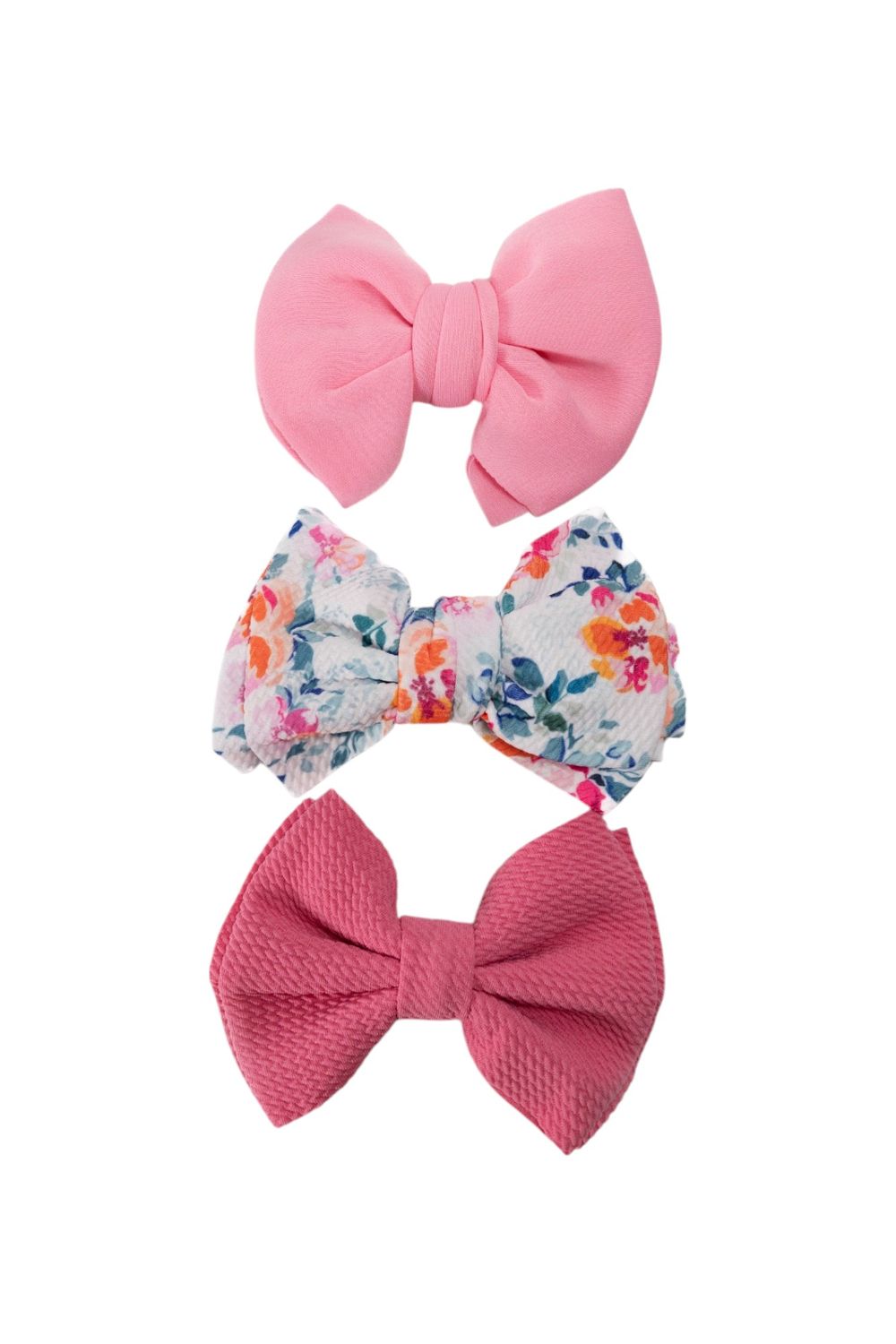Bambimici Baby's Mona Ribbon Bow Headband Pack of 3 Multicolor/Light Pink/Pink