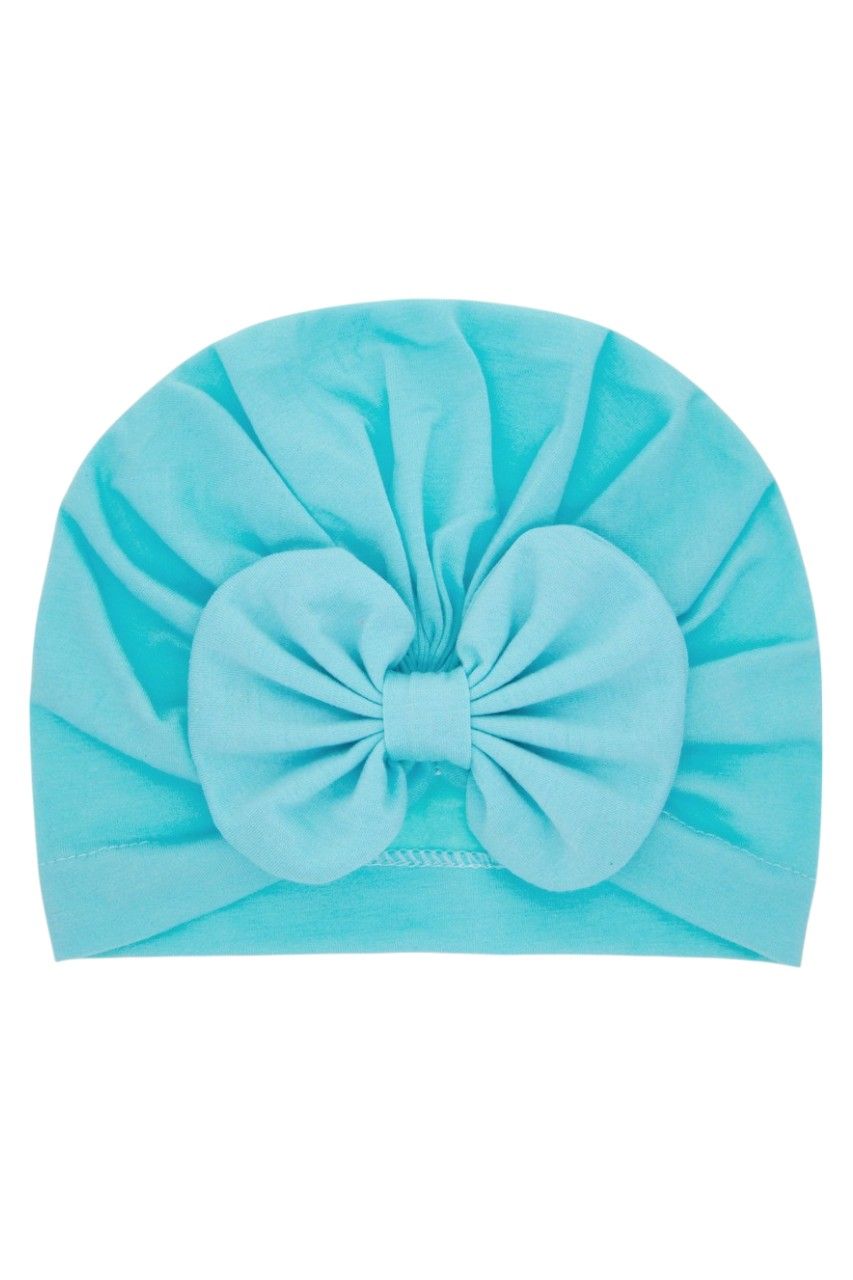 Bambimici Tinytwist Baby Turban and Mittens - Blue - 2 Pcs