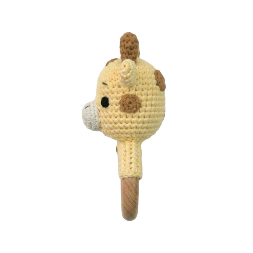 Bambimici - Crochet Wooden Teething Ring Rattle - Deer