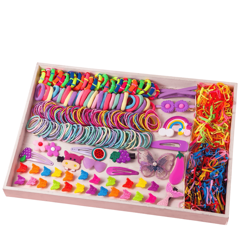 Bambimici - Kids Ultimate Colorful Hair Ties And Clips Set