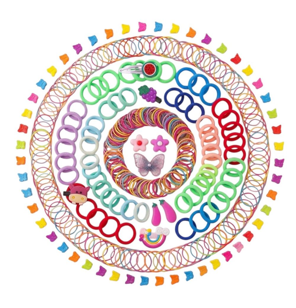 Bambimici - Kids Ultimate Colorful Hair Ties And Clips Set
