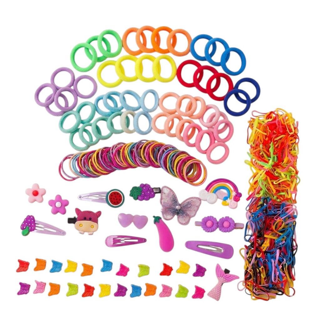 Bambimici - Kids Ultimate Colorful Hair Ties And Clips Set
