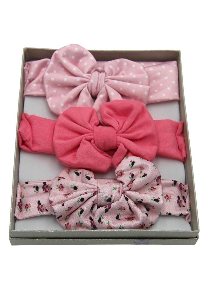Bambimici Olivia Headband Ribbon 3 Pcs - Pink