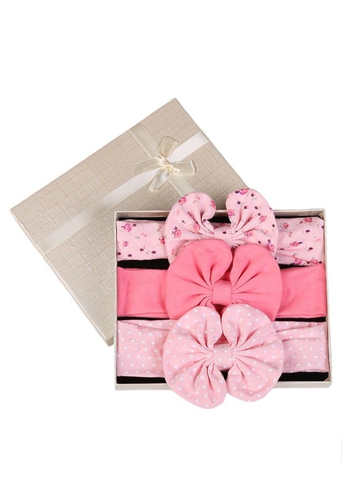 Bambimici Olivia Headband Ribbon 3 Pcs - Pink