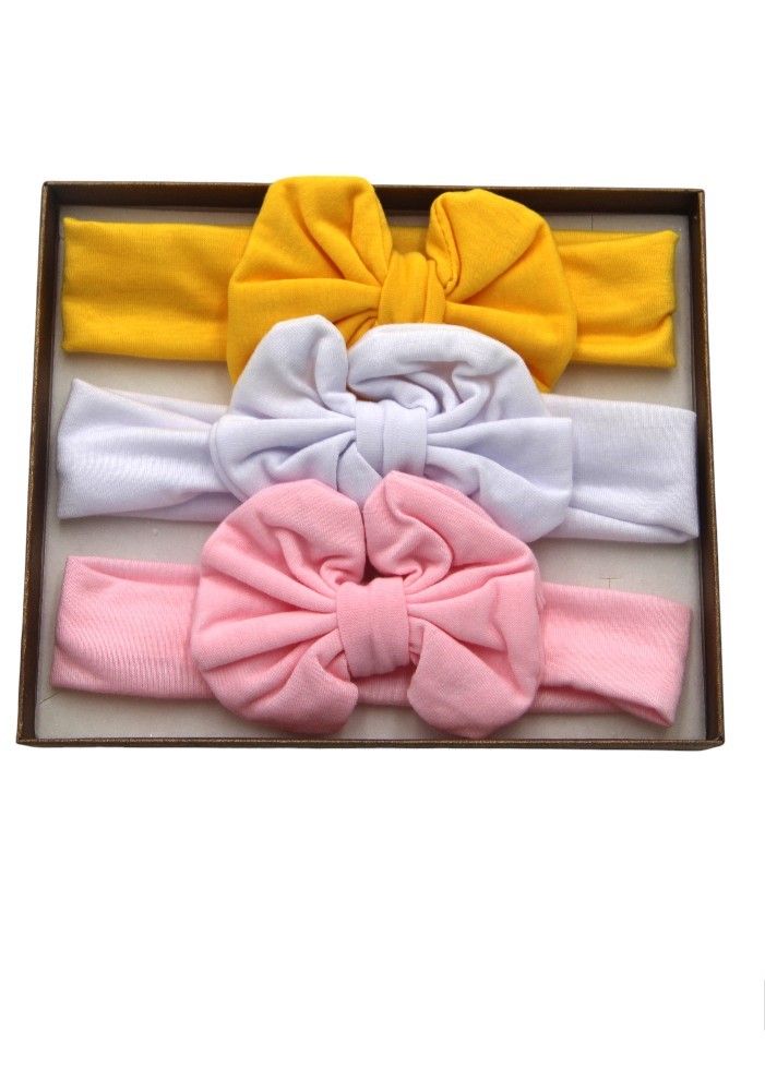 Bambimici Olivia Headband Ribbon Yello - White/Pink