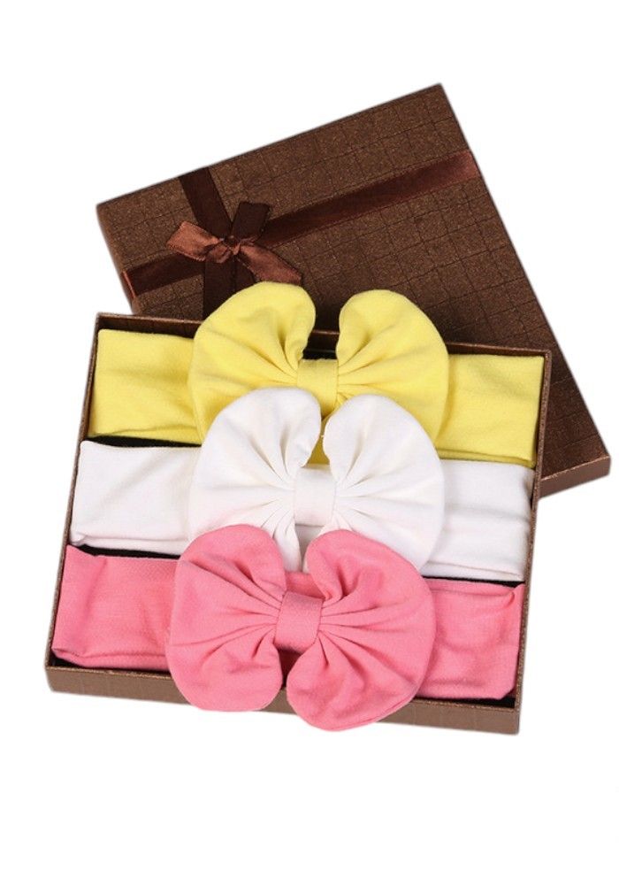 Bambimici Olivia Headband Ribbon Yello - White/Pink