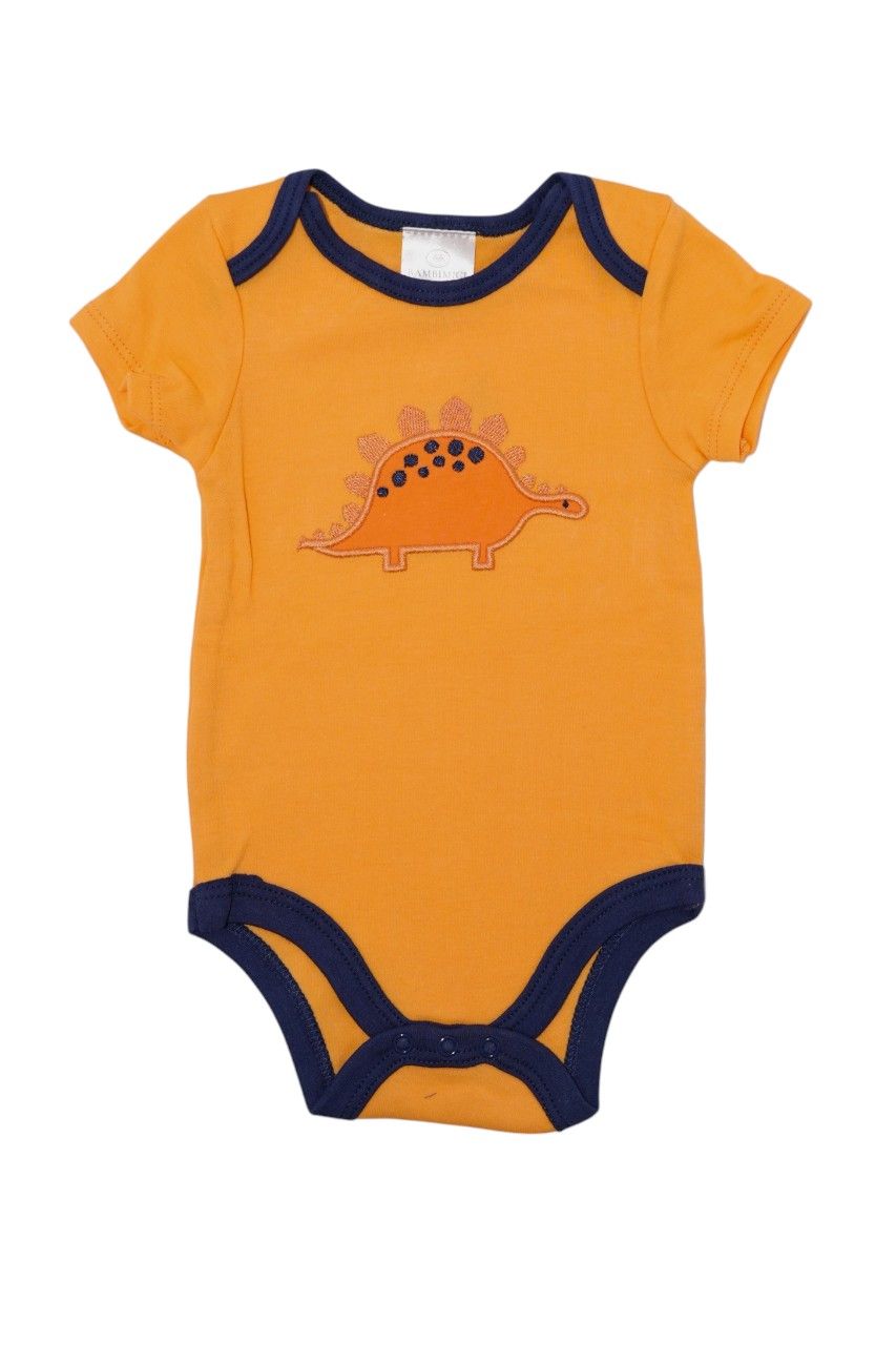 Bambimici Short Sleeve Dinosaur Printed Bodysuit with Pyjama - Multicolor - 3 Pcs