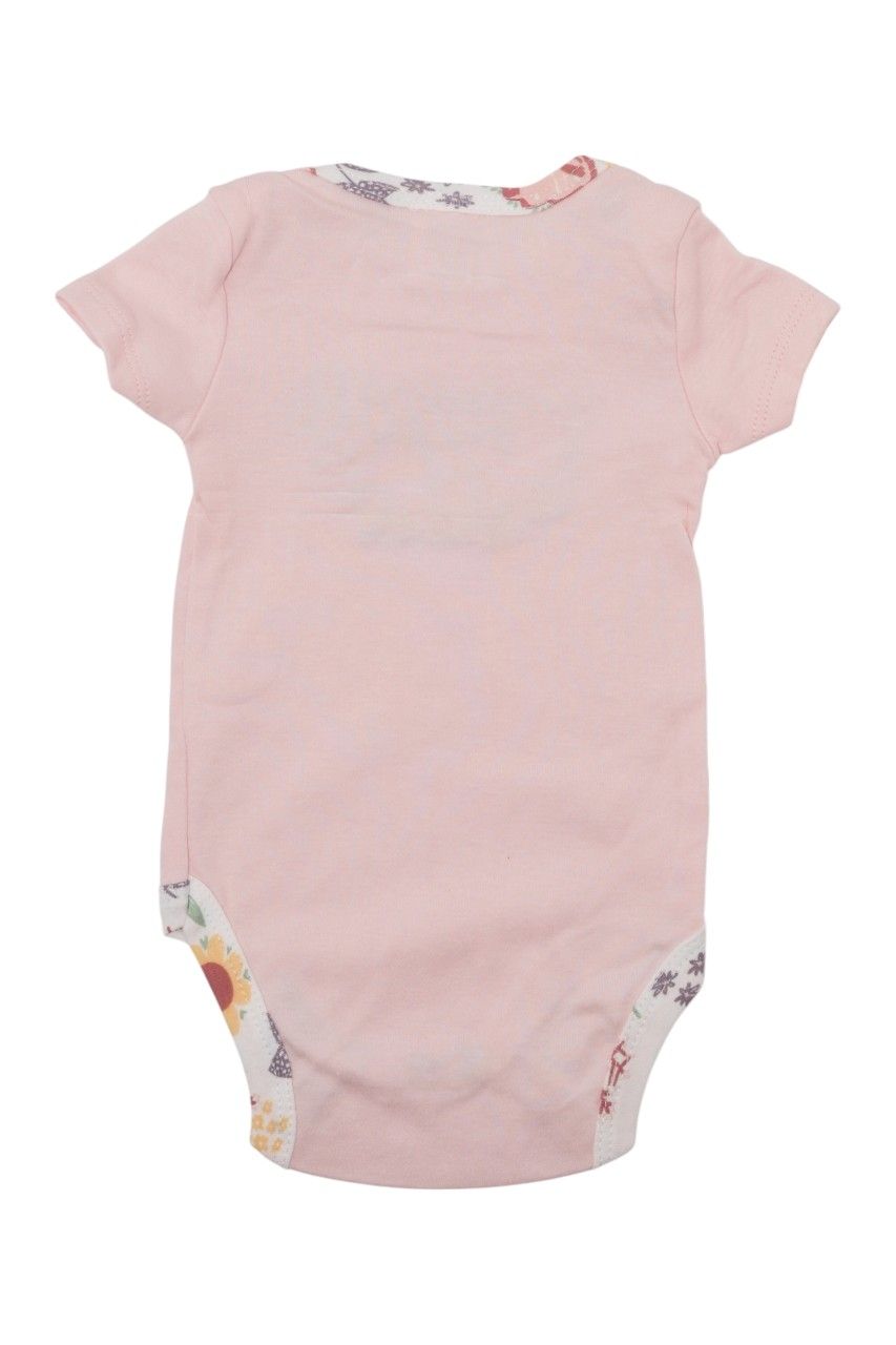 Bambimici Baby' Floral Print Bodysuit & Top with Pyjama - Peach - 3 Pcs