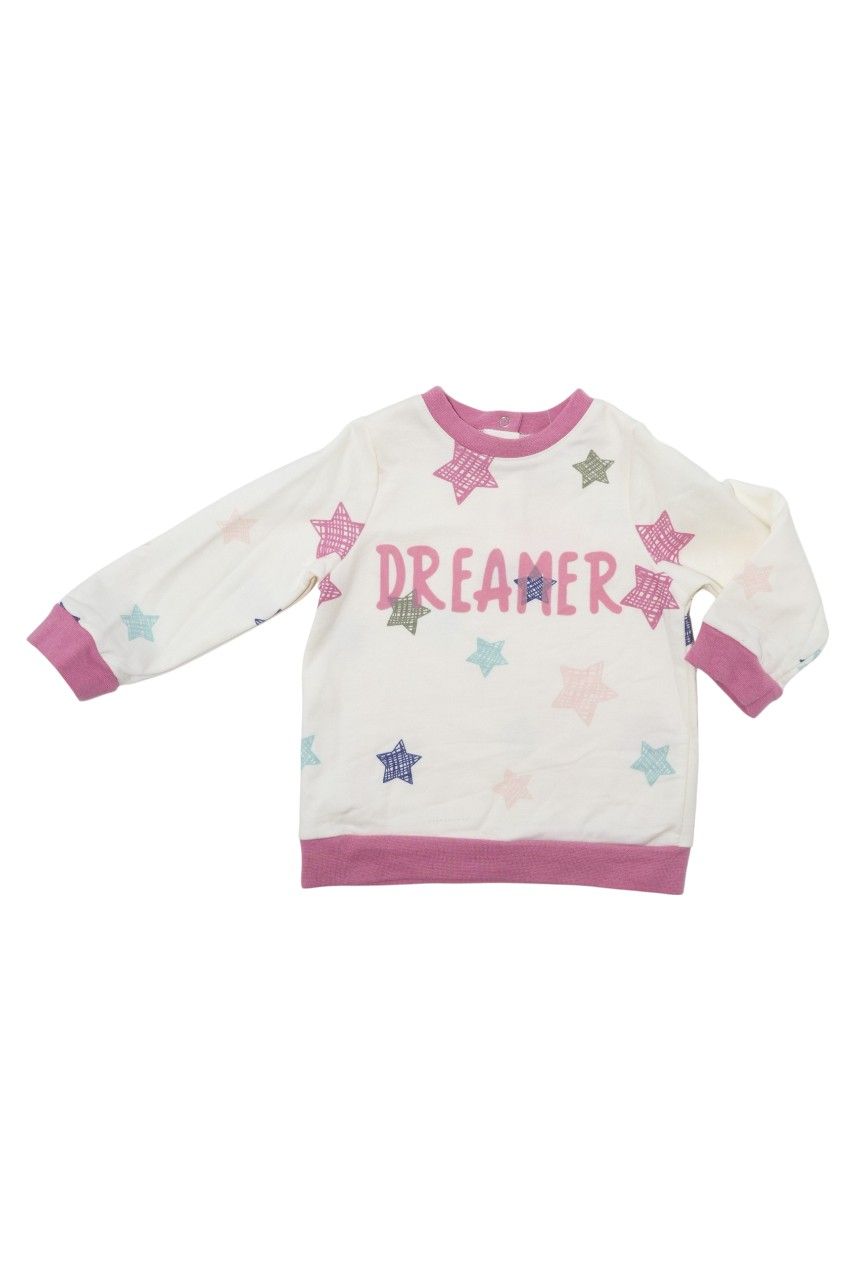 Bambimici Baby' Star Dreamer Sweater with Pyjama - Pink/White - 2 Pcs