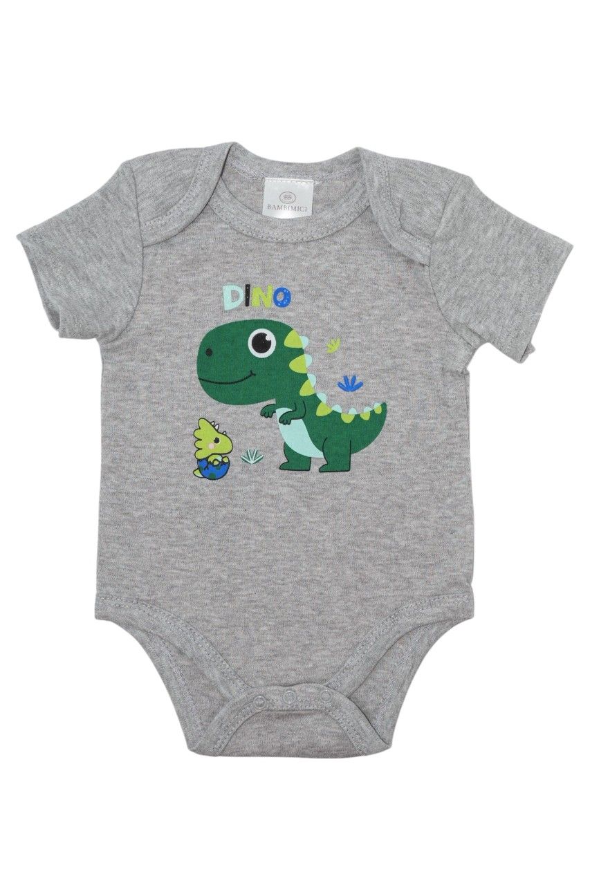 Bambimici Dinosaur Print Short Sleeve & Pyjama Clothing Set - 3 Pcs