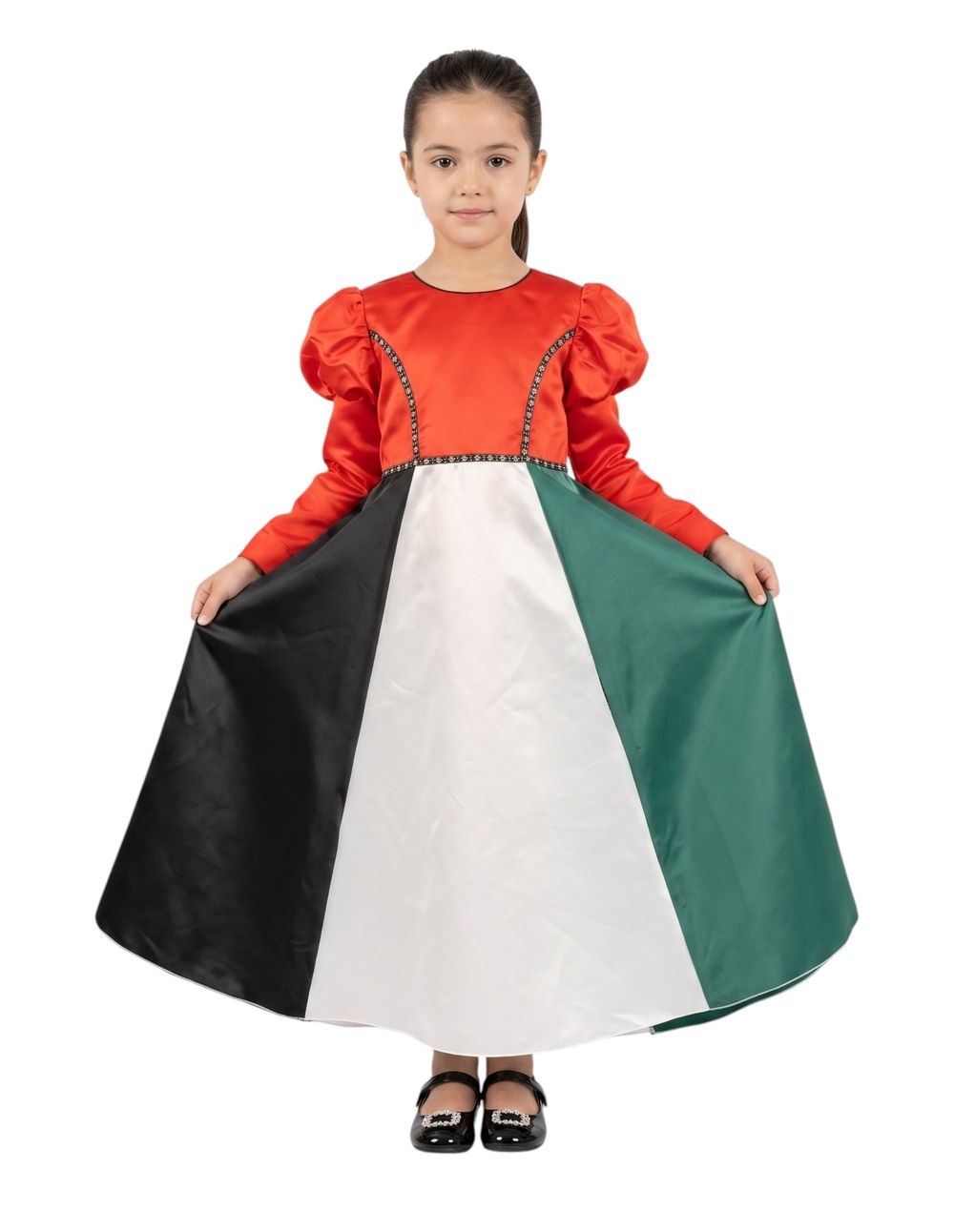 Bidani - Little Patriot UAE Flag Embroidered Celebration Gown - Multicolor