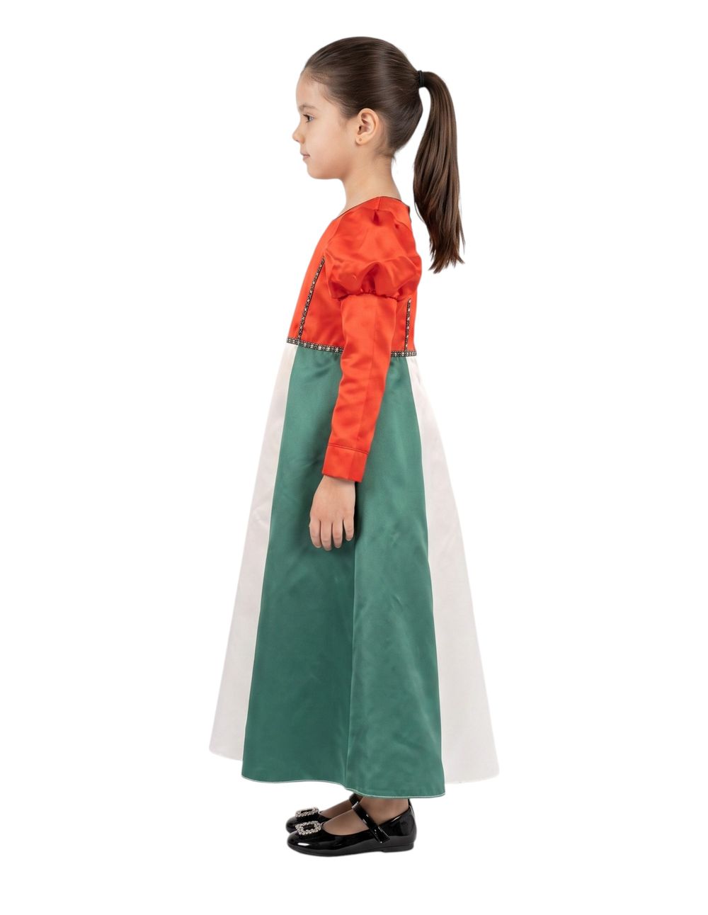 Bidani - Little Patriot UAE Flag Embroidered Celebration Gown - Multicolor