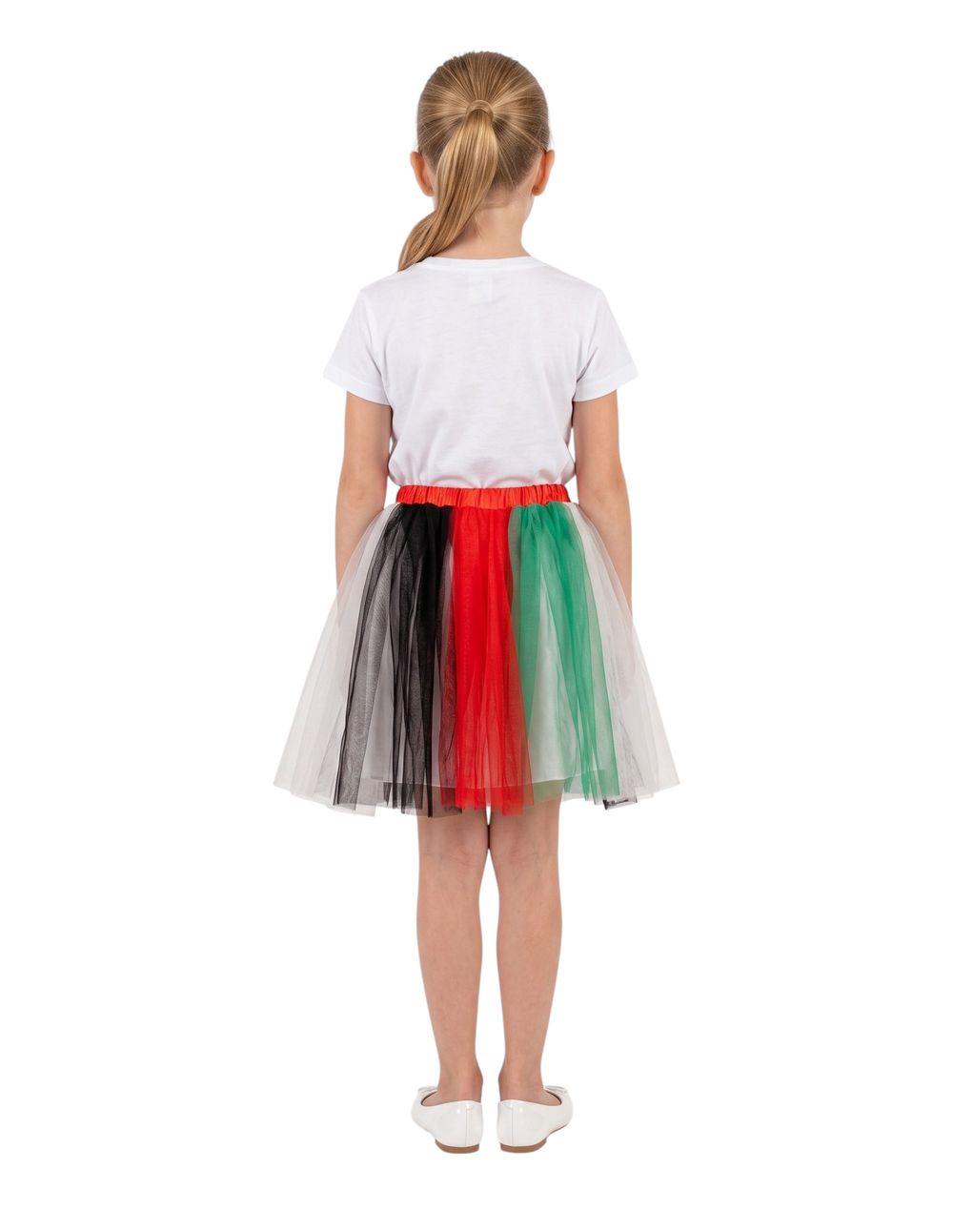 Bidani - Girls' UAE National Day Flag Color Tulle Tutu Skirt - Multicolor