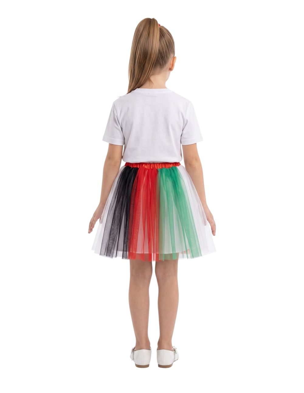 Bidani - 2pc-Set - Girls' UAE National Day T-shirt & Tulle Tutu Skirt - Multicolor