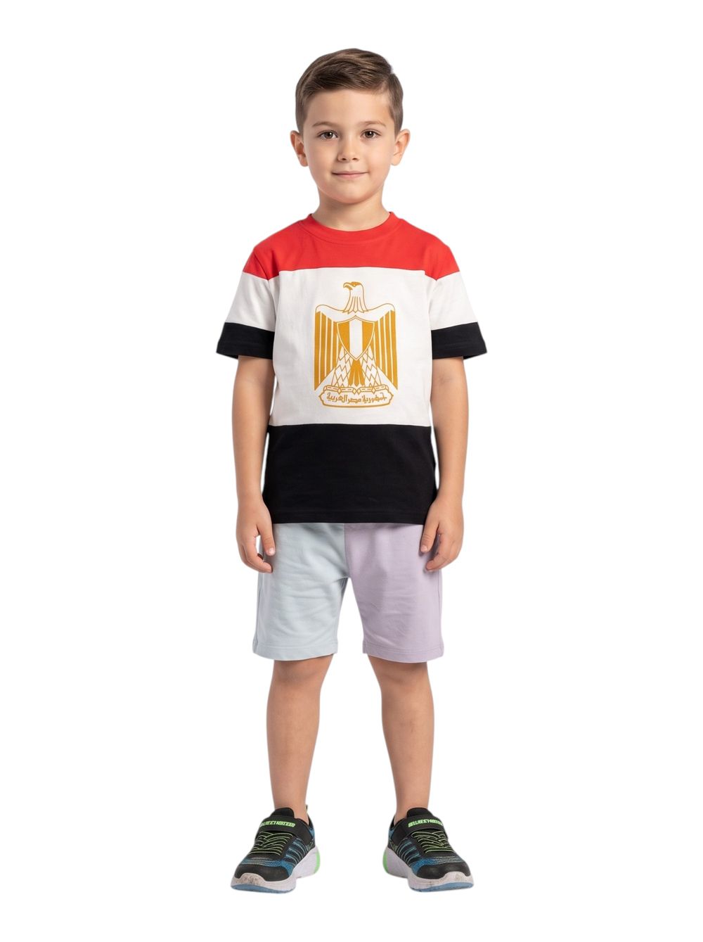Bidani - Kids Egypt Flag Eagle Graphic T-Shirt - Multicolor