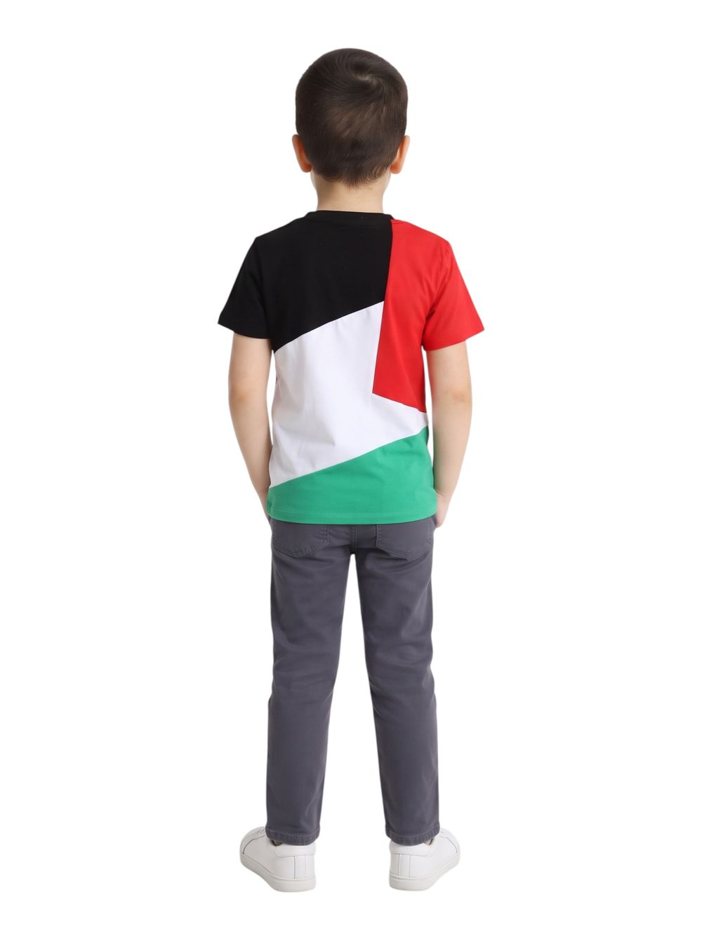 Bidani - Kids Palestine Flag Color Block T-Shirt - Multicolor