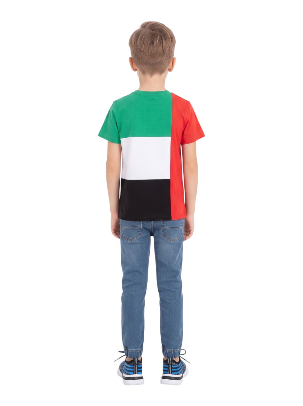 Bidani - Boys UAE National Flag Colorblock T-shirt - Multicolor