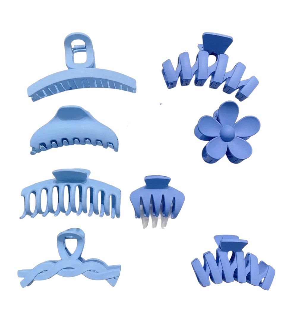 Bidan - Dragon Fruit Hair Claw Set - Blue Matte - 8 Pcs