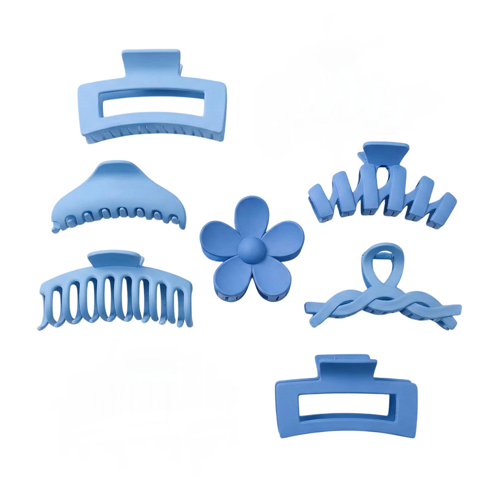 Bidan - Dragon Fruit Hair Claw Set - Blue Matte - 8 Pcs