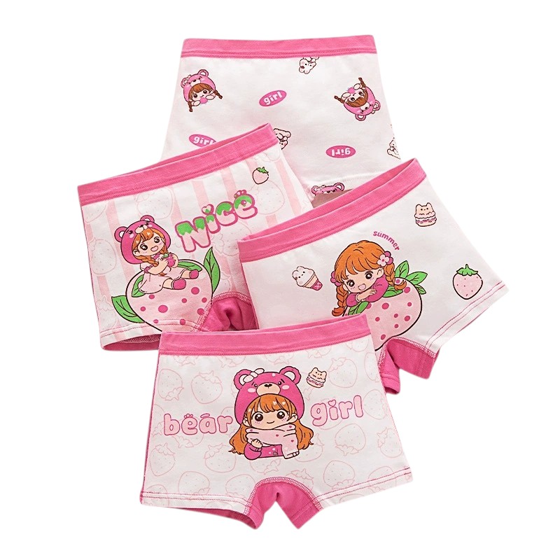 Bidani - 4pc-Set - Girl's Nice Printed Soft Comfort Panties - Multicolor