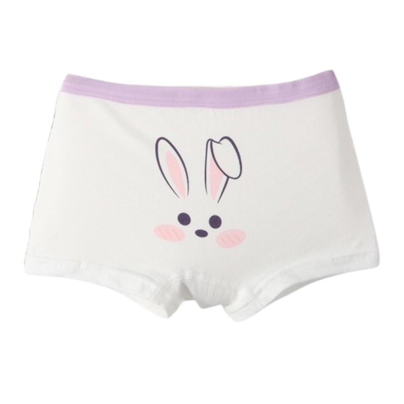 Bidani - 4pc-Set - Girl's Printed Soft Comfort Panties - Purple/White