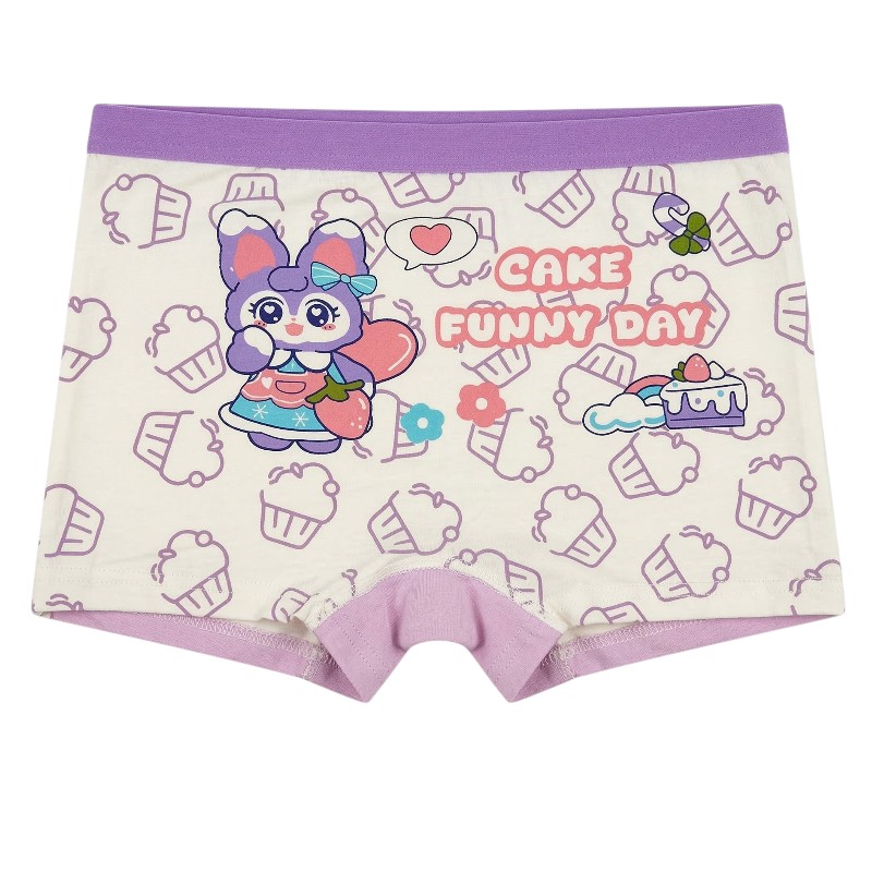 Bidani - 4pc-Set - Girl's Soft Comfort Printed Panties - Purple/White