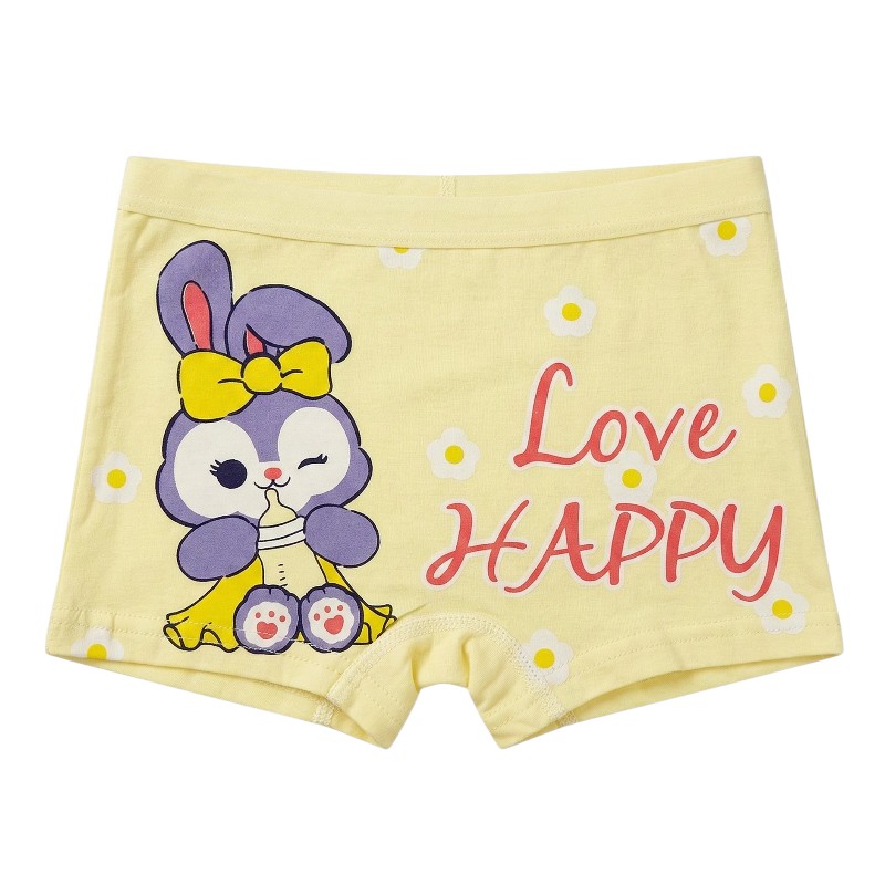 Bidani - 4pc-Set - Girl's Love Happy Printed Soft Comfort Panties - Multicolor