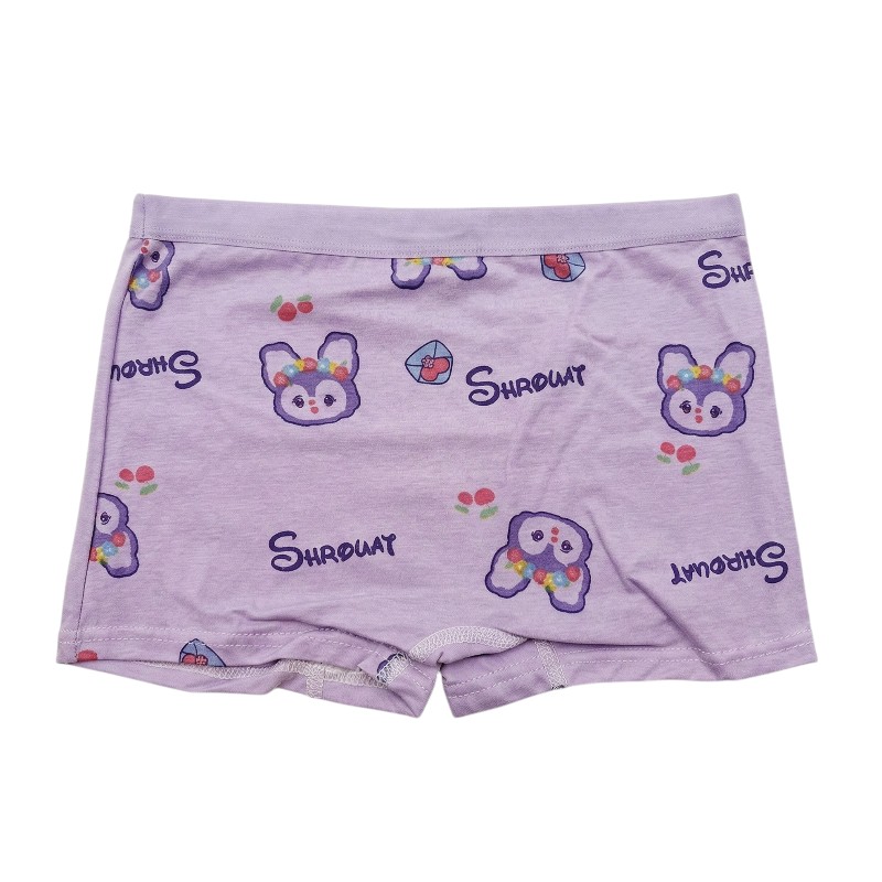 Bidani - 4pc-Set - Girl's Love Happy Printed Soft Comfort Panties - Purple