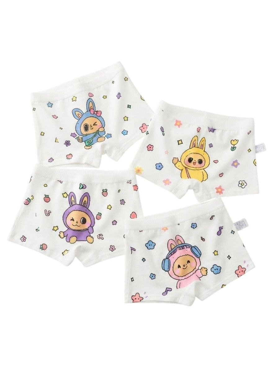 Bidani - 4pc-Set - Girls Cotton Soft Comfort Printed Panties