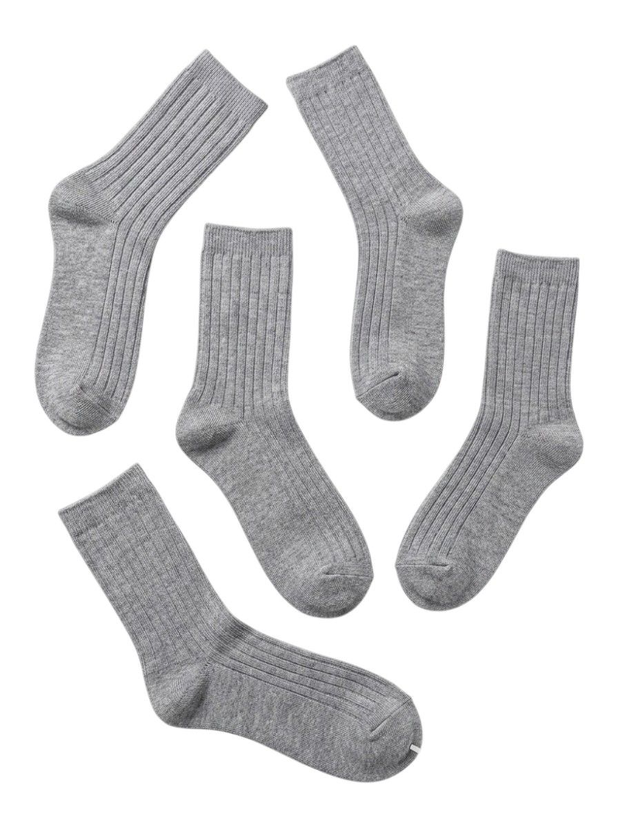 Bidani - 5pc-Set - Essential Cotton School Long Socks - Grey