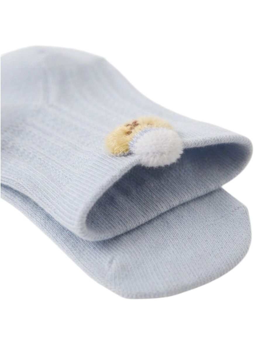 Bidani - 5pc-Set - Ribbed Crew Socks With Back Tab - Baby Blue