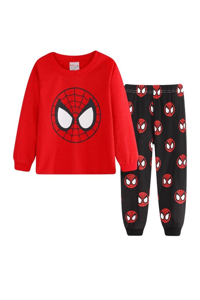 Daniel Boy's Amazing Spidey Printed Pyjama Top and Pants - Multicolor - 2 Pcs
