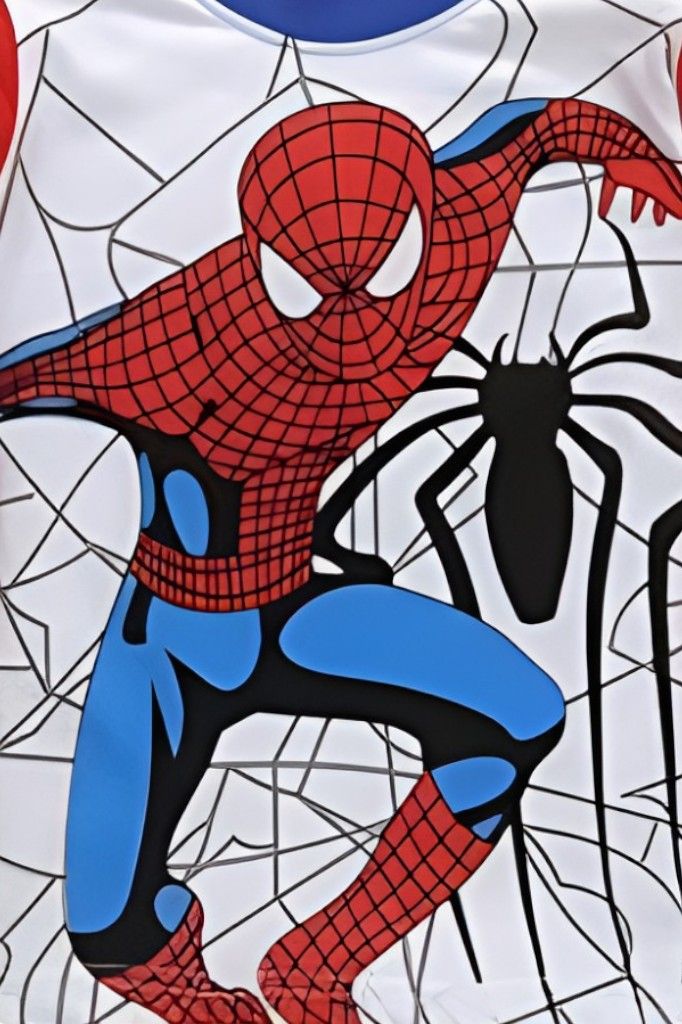 Daniel Boy's Ultimate Spidey Printed Pyjama Top and Pants - Multicolor - 2 Pcs