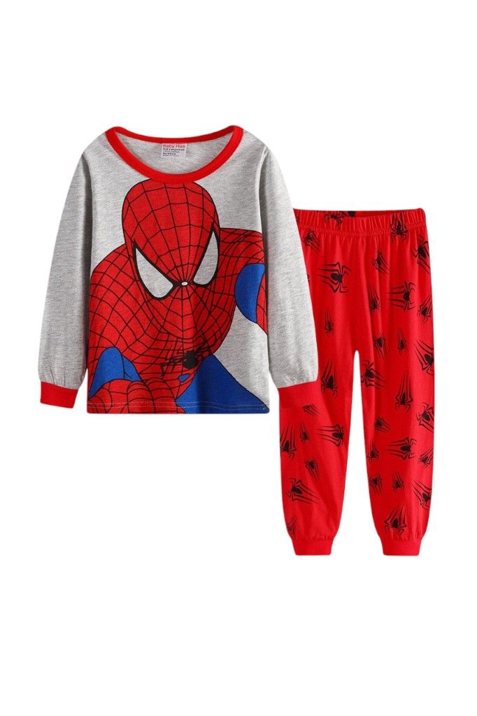 Daniel Boy's Masked Marvel Printed Pyjama Top and Pants - Multicolor - 2 Pcs