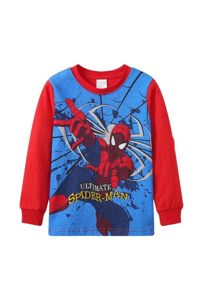 Daniel Boy's Spider-Man Printed Pyjama Top and Pants - Multicolor - 2 Pcs