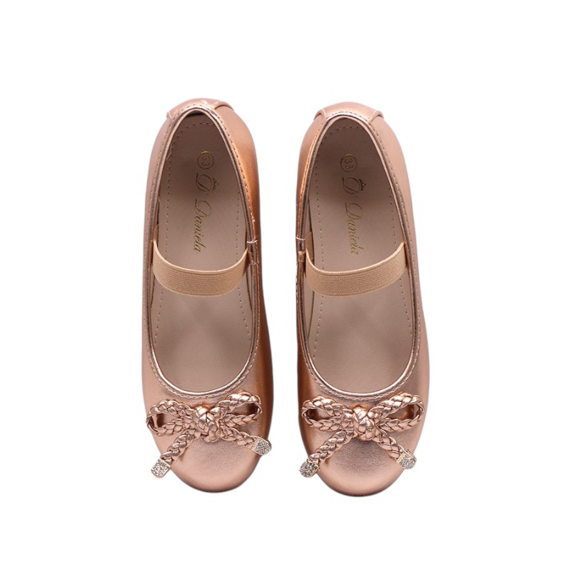 D' Daniela Metallic Braided Bow Flats Dress