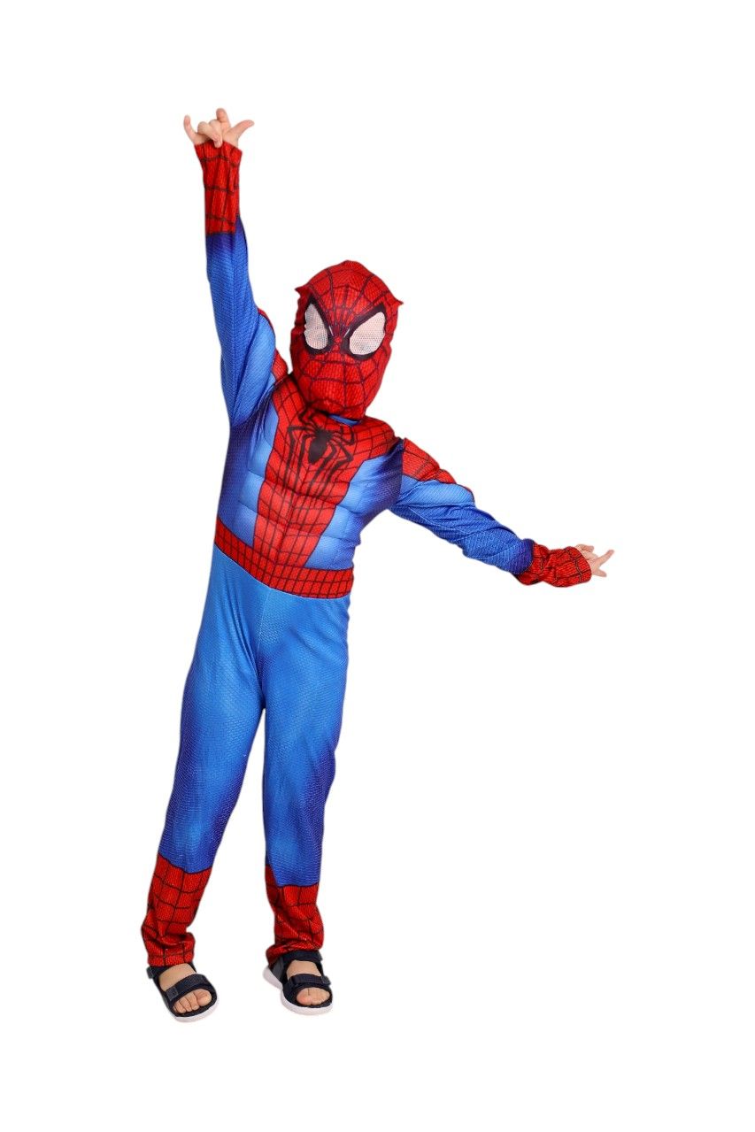 Daniel Boy's Spiderman Costume with Muscles Blue/Red