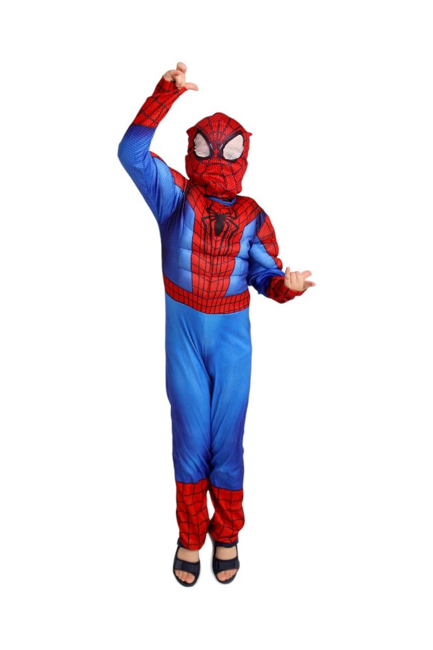 Daniel Boy's Spiderman Costume with Muscles Blue/Red
